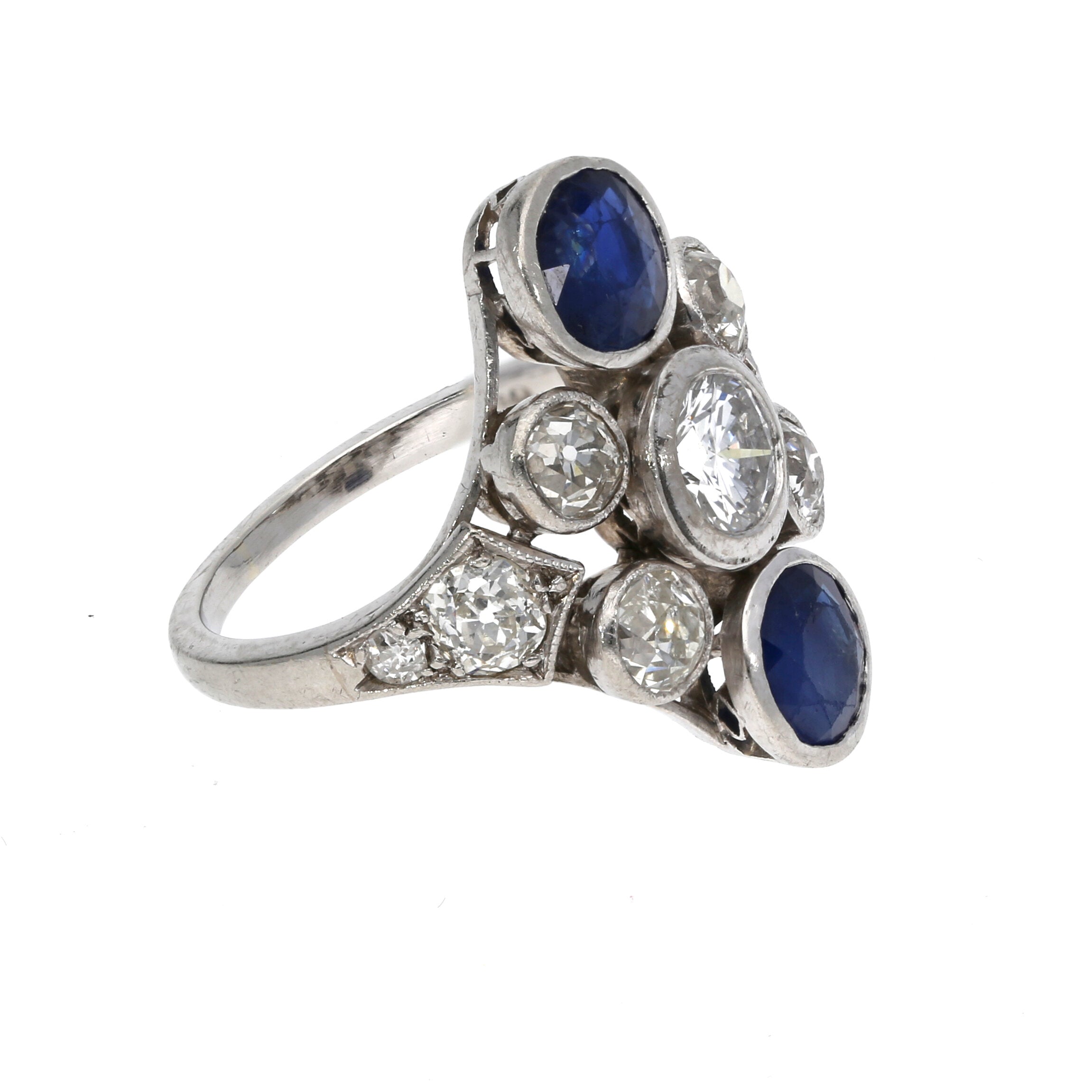 Saphir-Brillant Ring