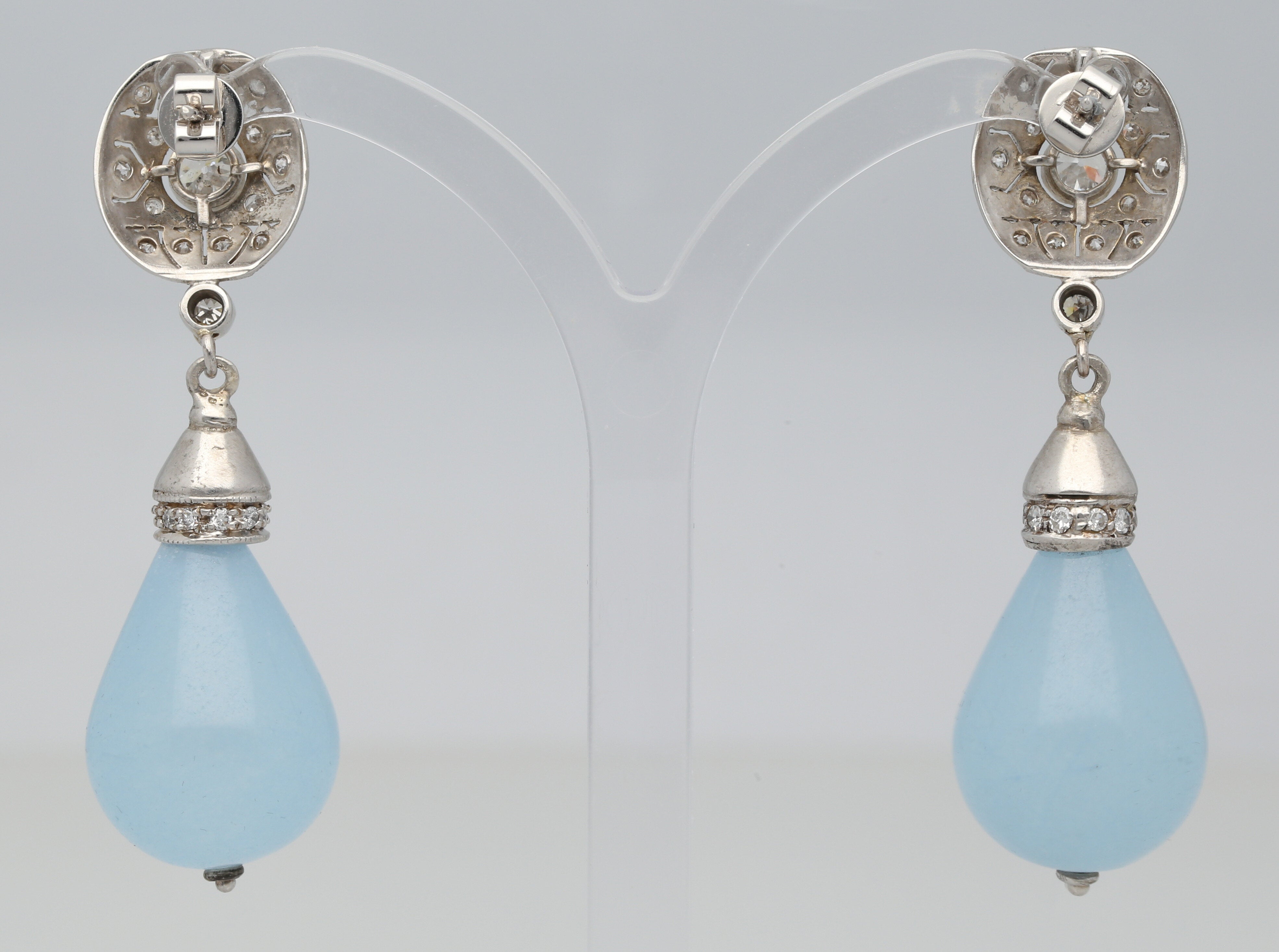 Aquamarin-Diamant Ohrschmuck