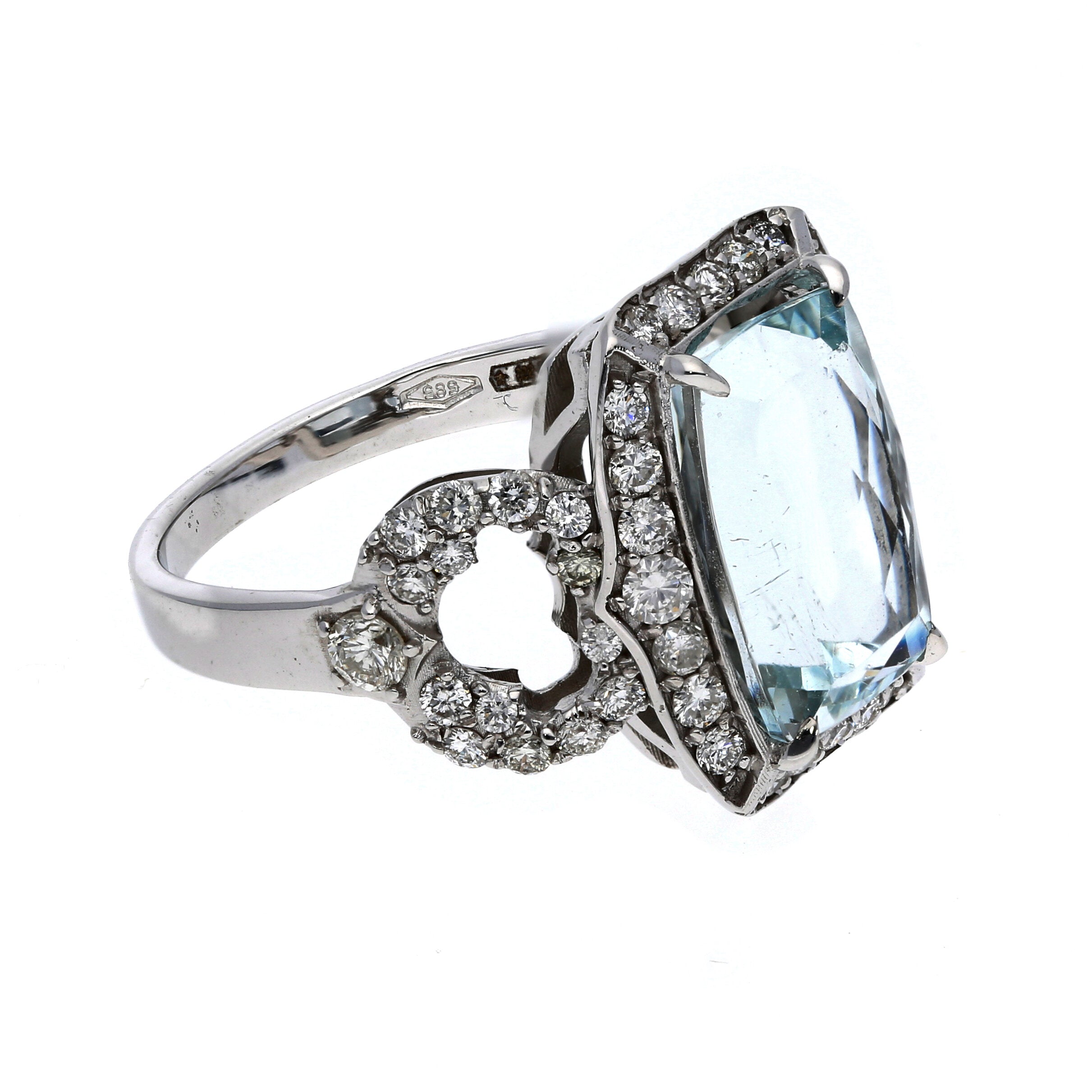Aquamarin-Brillant Ring