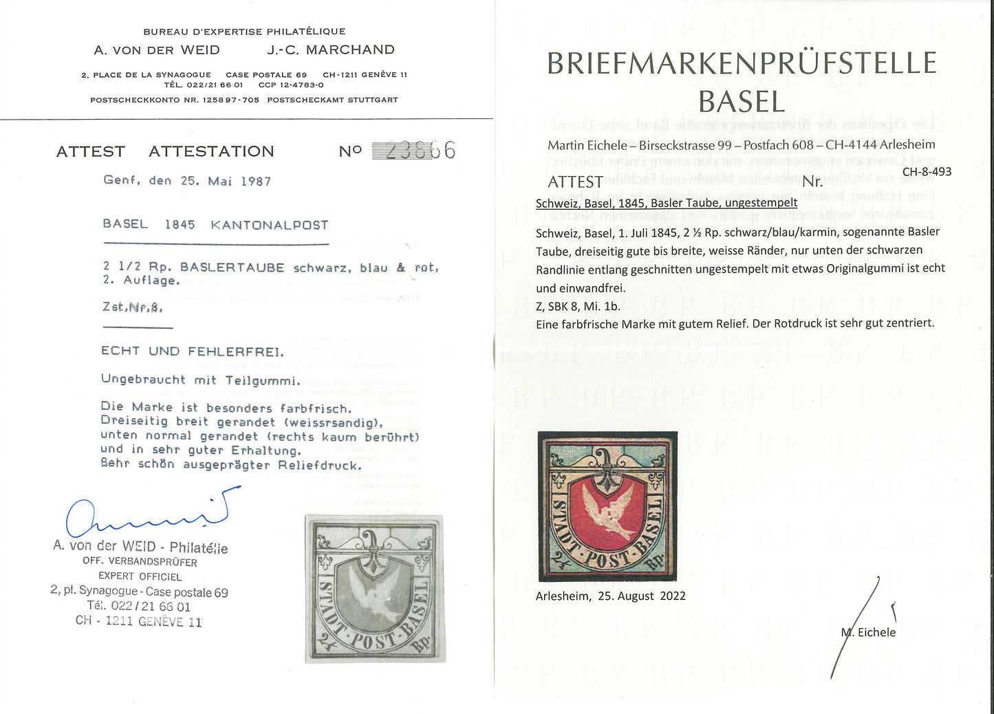 Schweiz: Basler-Taube 1845