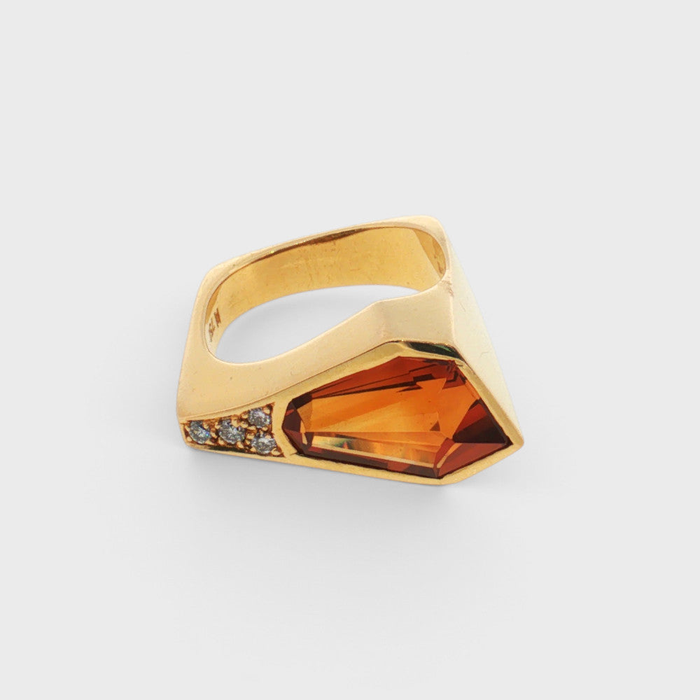 Citrin-Brillant Ring