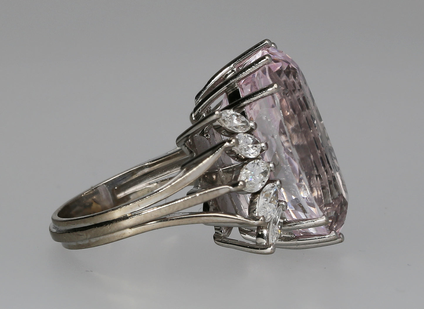 Kunzite Diamond Ring