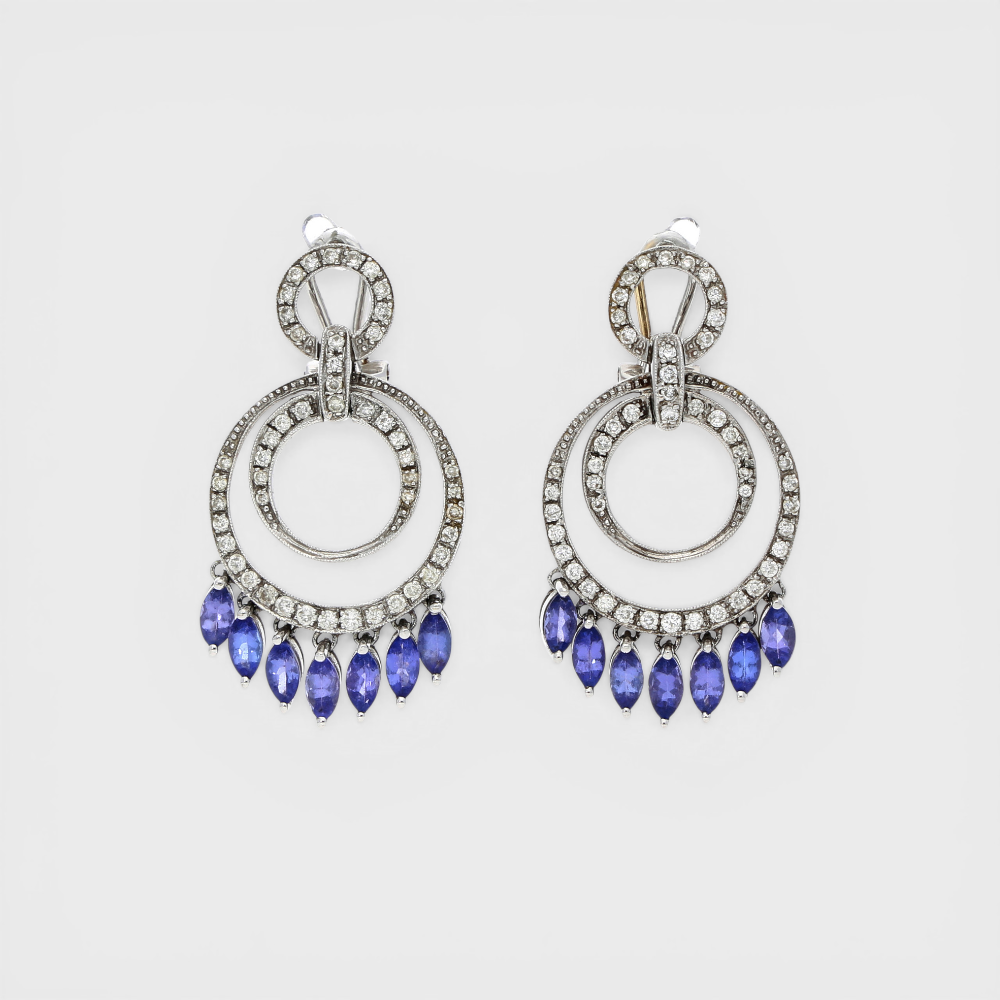 Tansanit-Diamant Ohrhänger