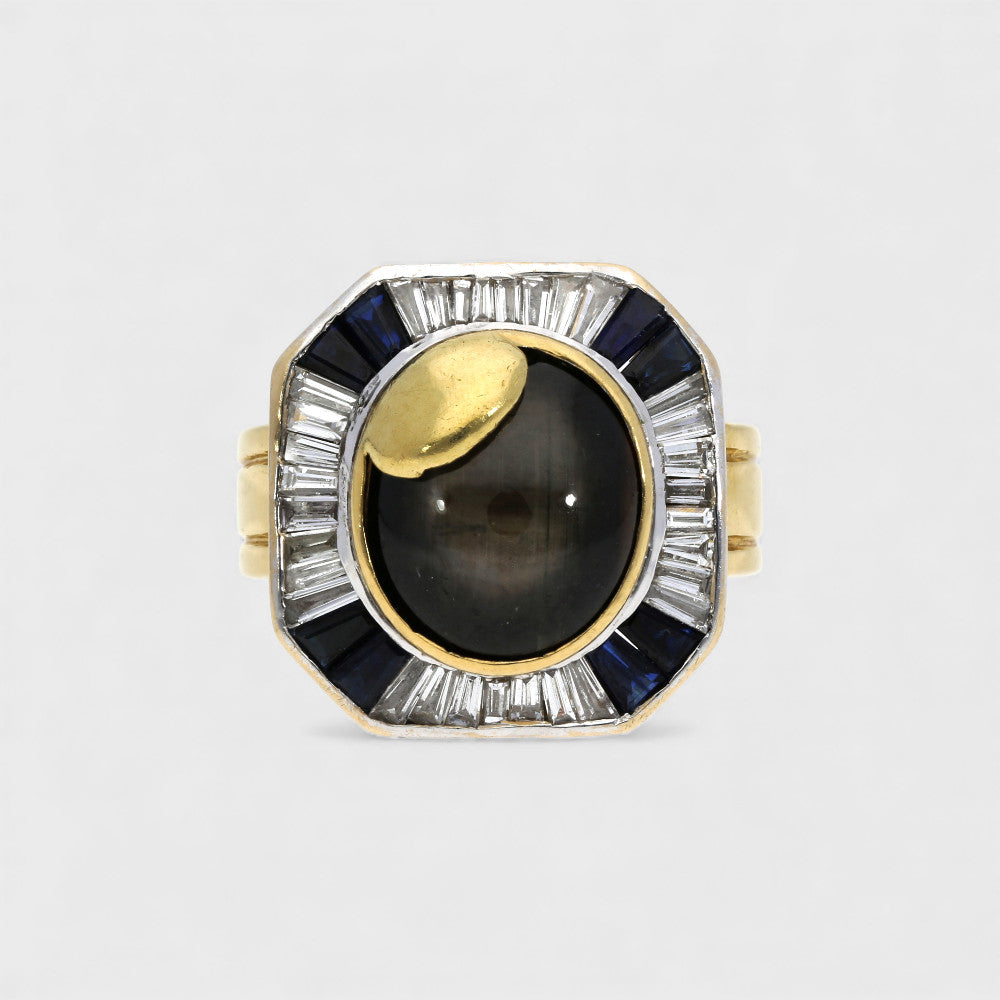 Saphir-Diamant-Ring
