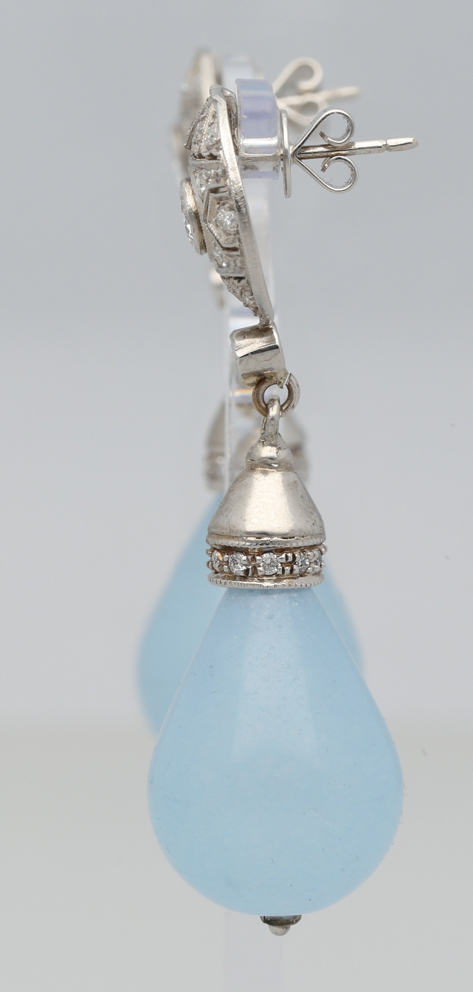 Aquamarin-Diamant Ohrschmuck