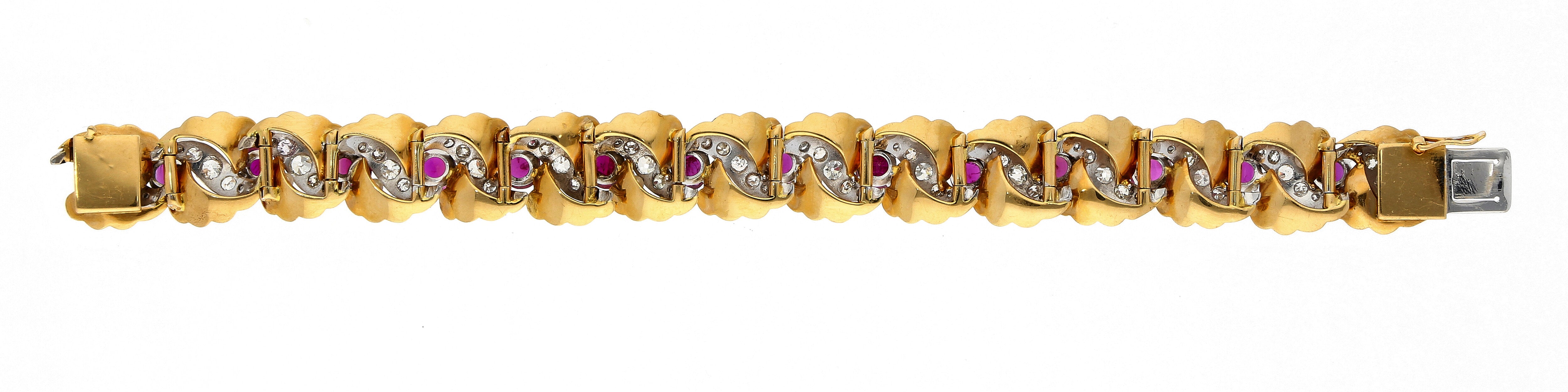 Rubin-Perlen-Diamant Armband