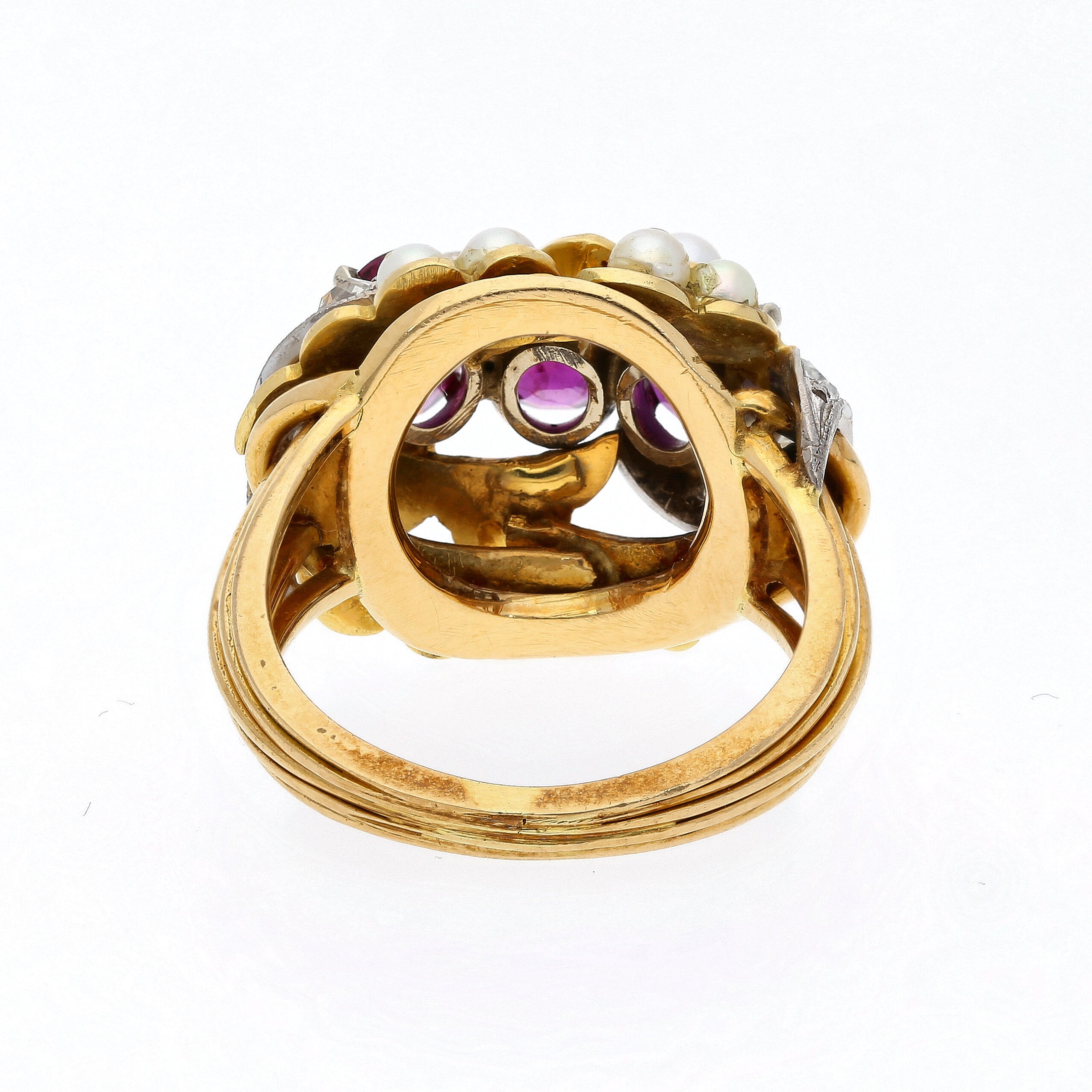 Rubin-Perlen-Diamant Ring