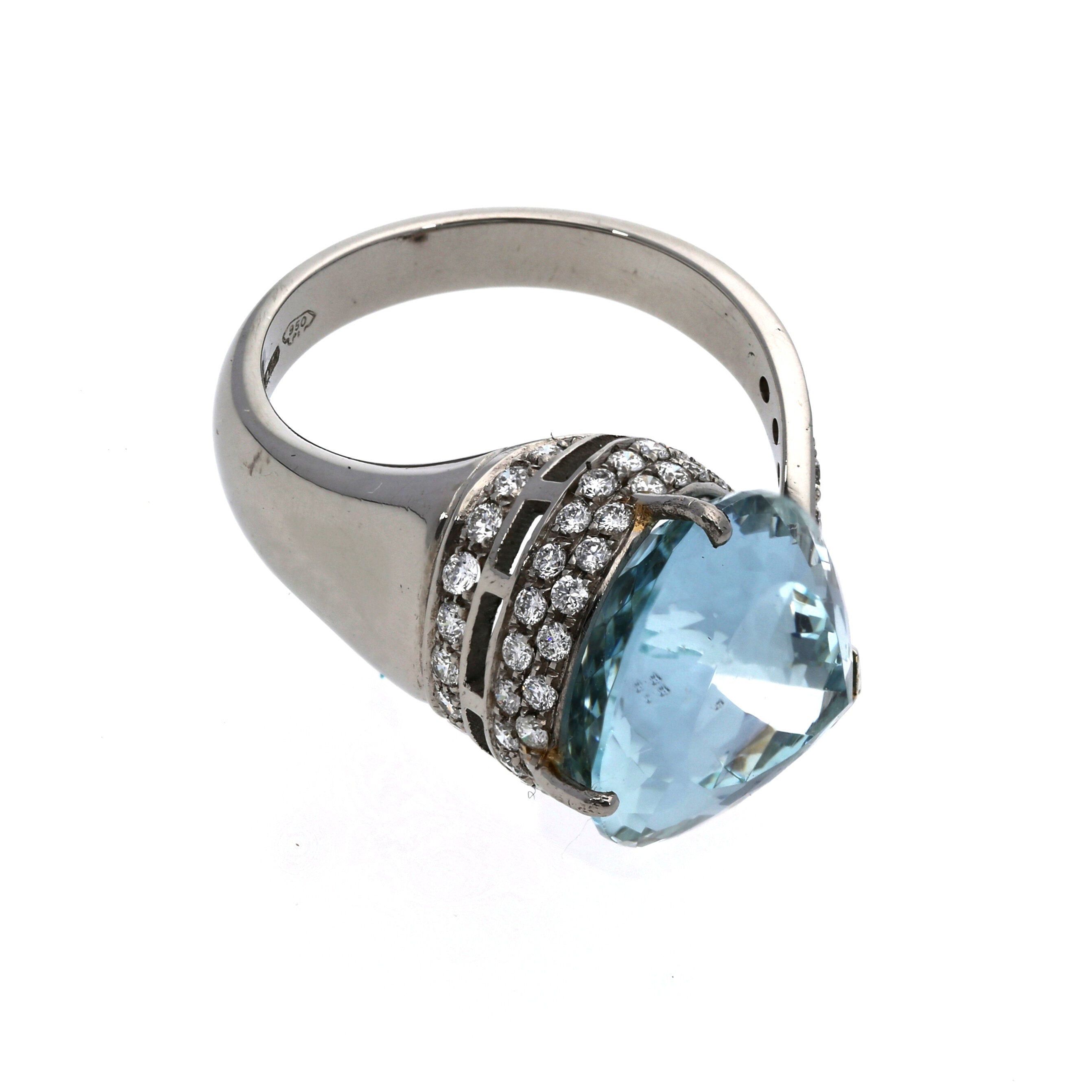 Aquamarin-Brillant Ring