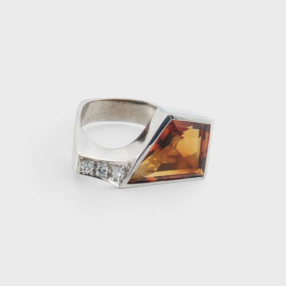 Citrin-Brillant Ring