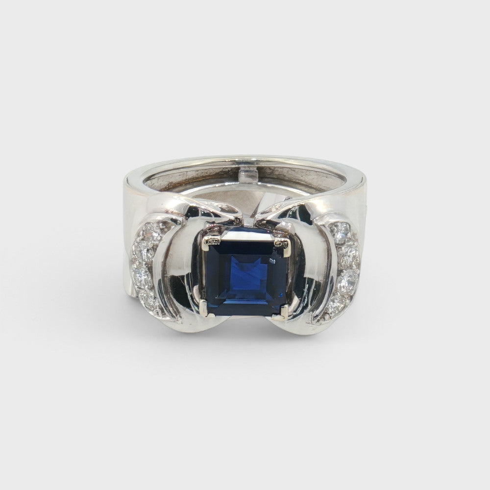 Saphir-Brillant Ring