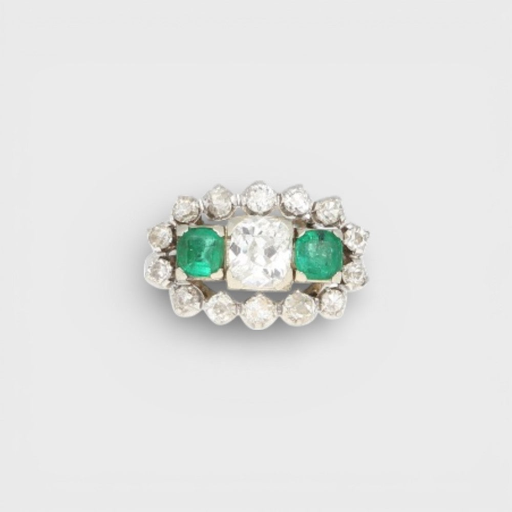 Smaragd-Diamant Ring