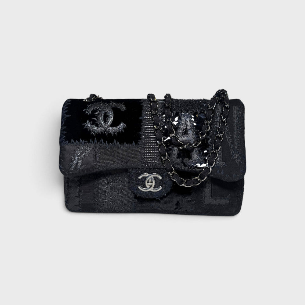 Chanel Black Tweed Flap Bag