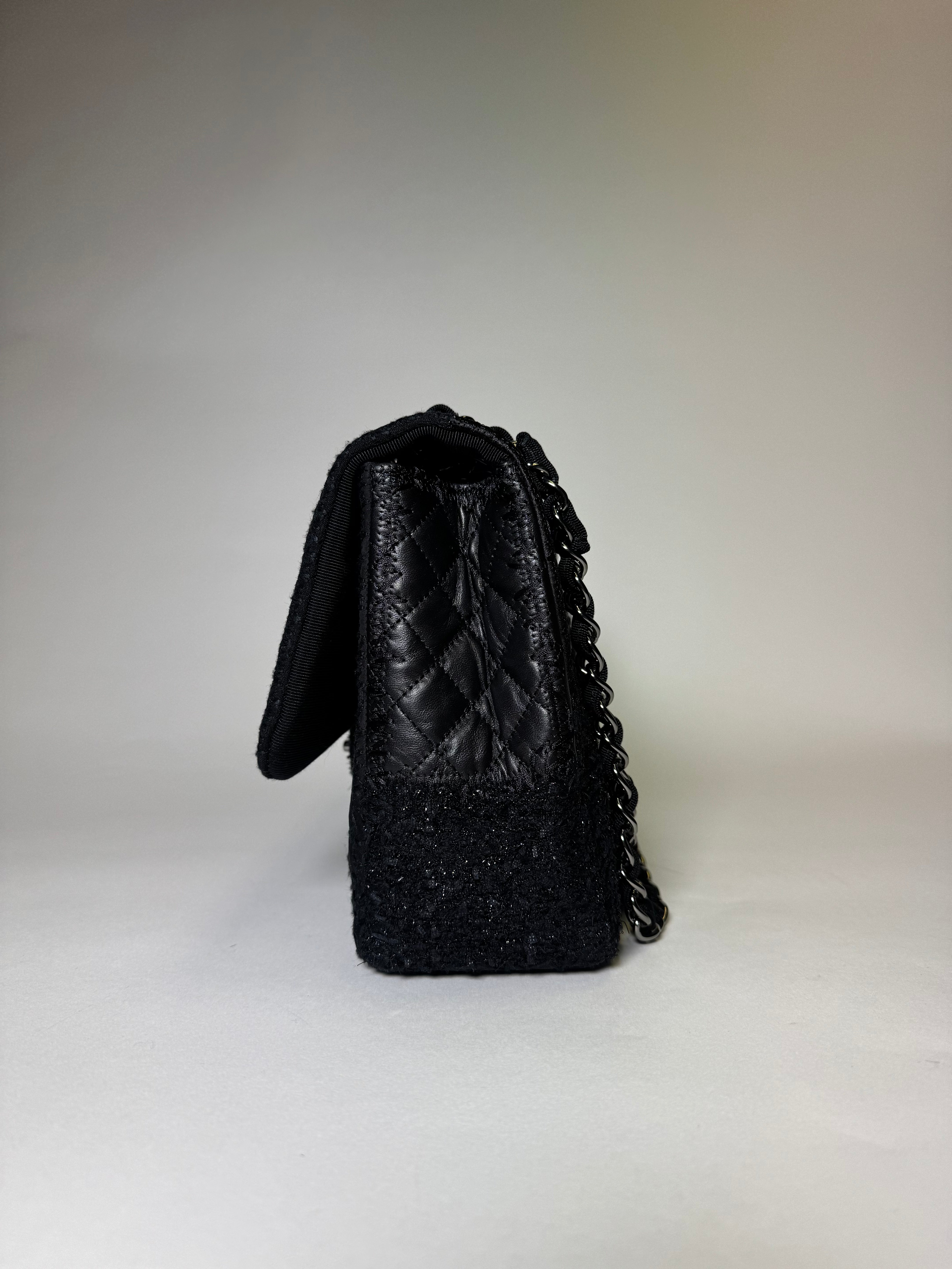 Chanel Black Tweed Flap Bag