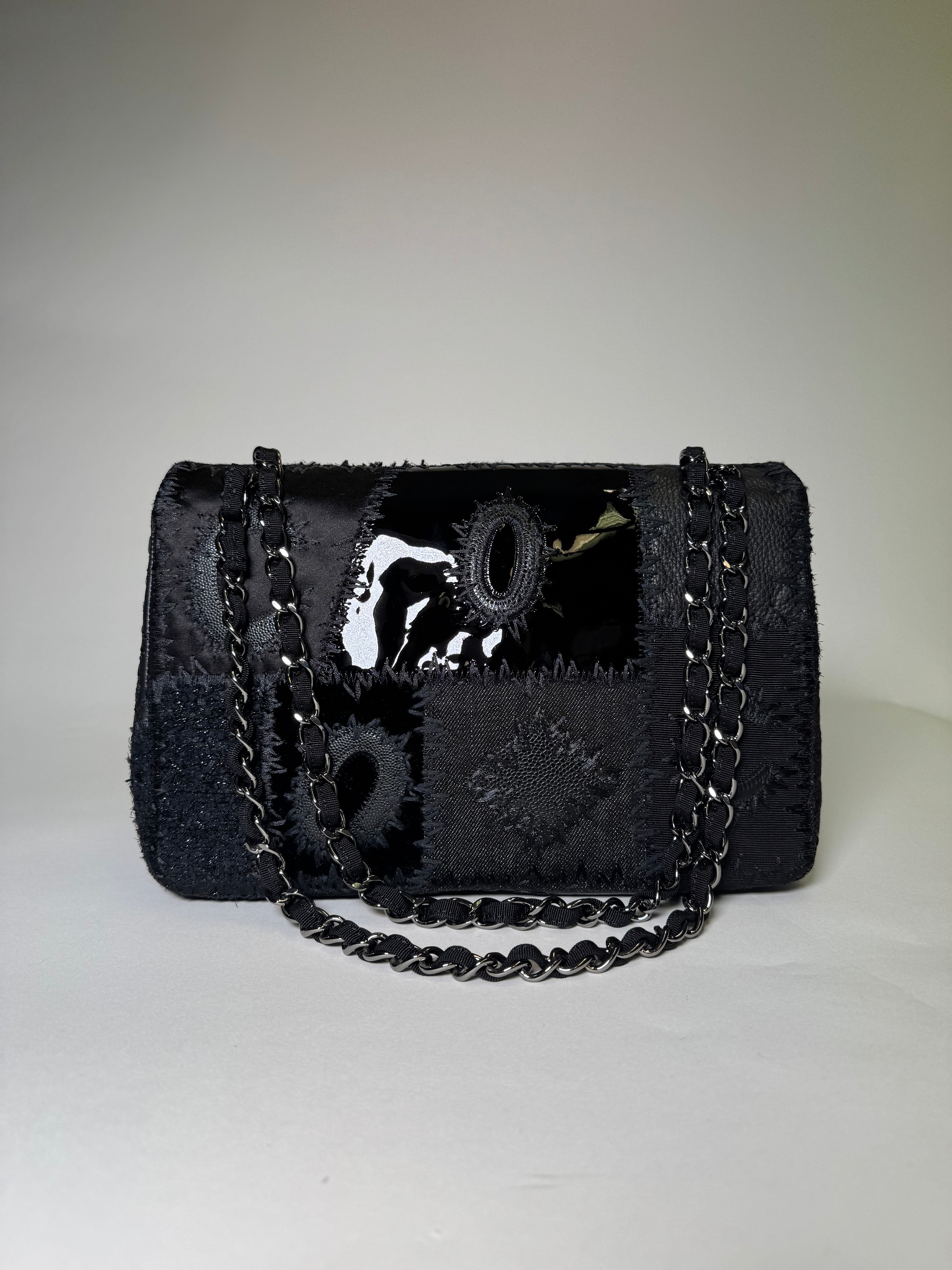 Chanel Black Tweed Flap Bag