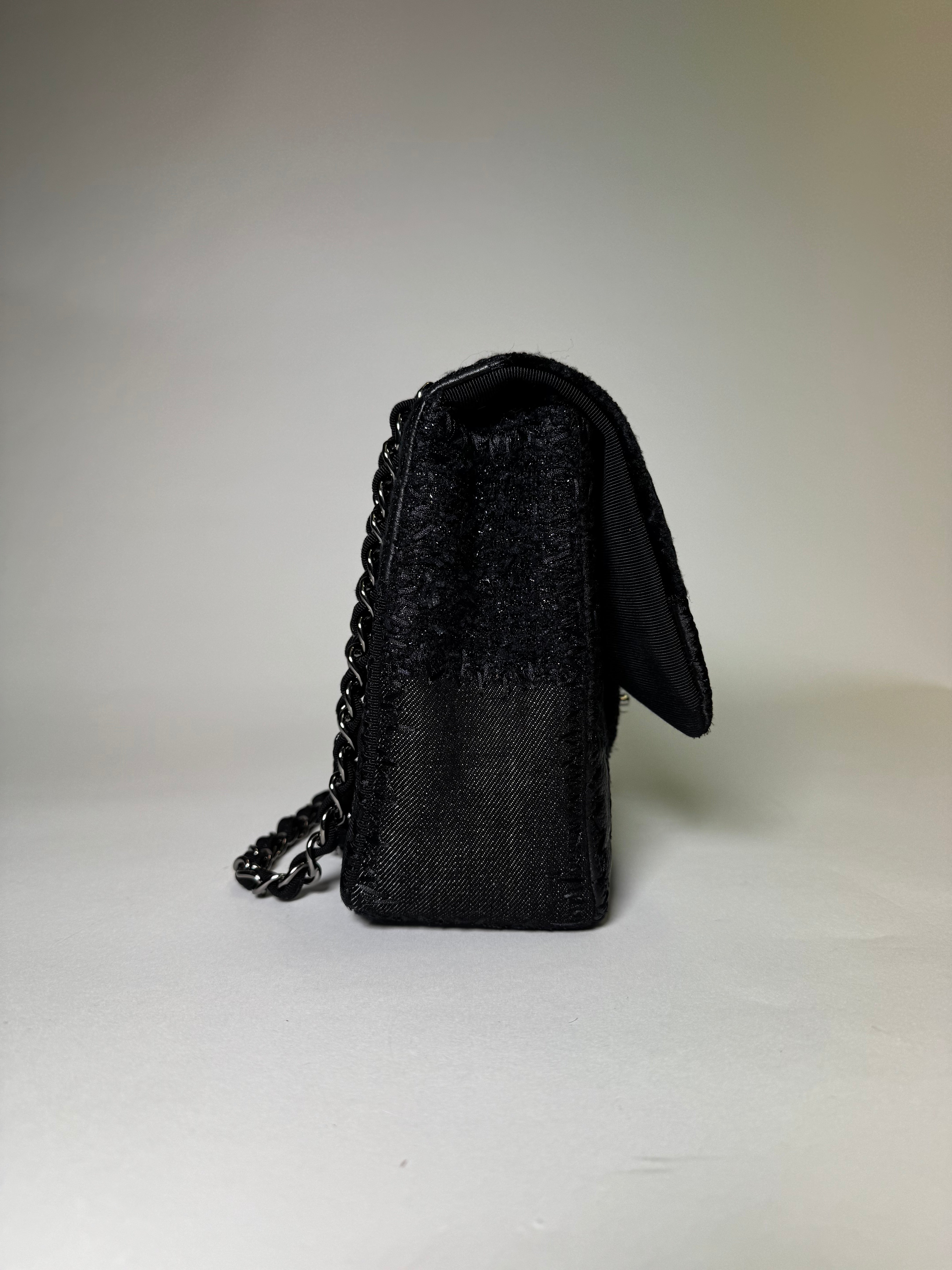 Chanel Black Tweed Flap Bag