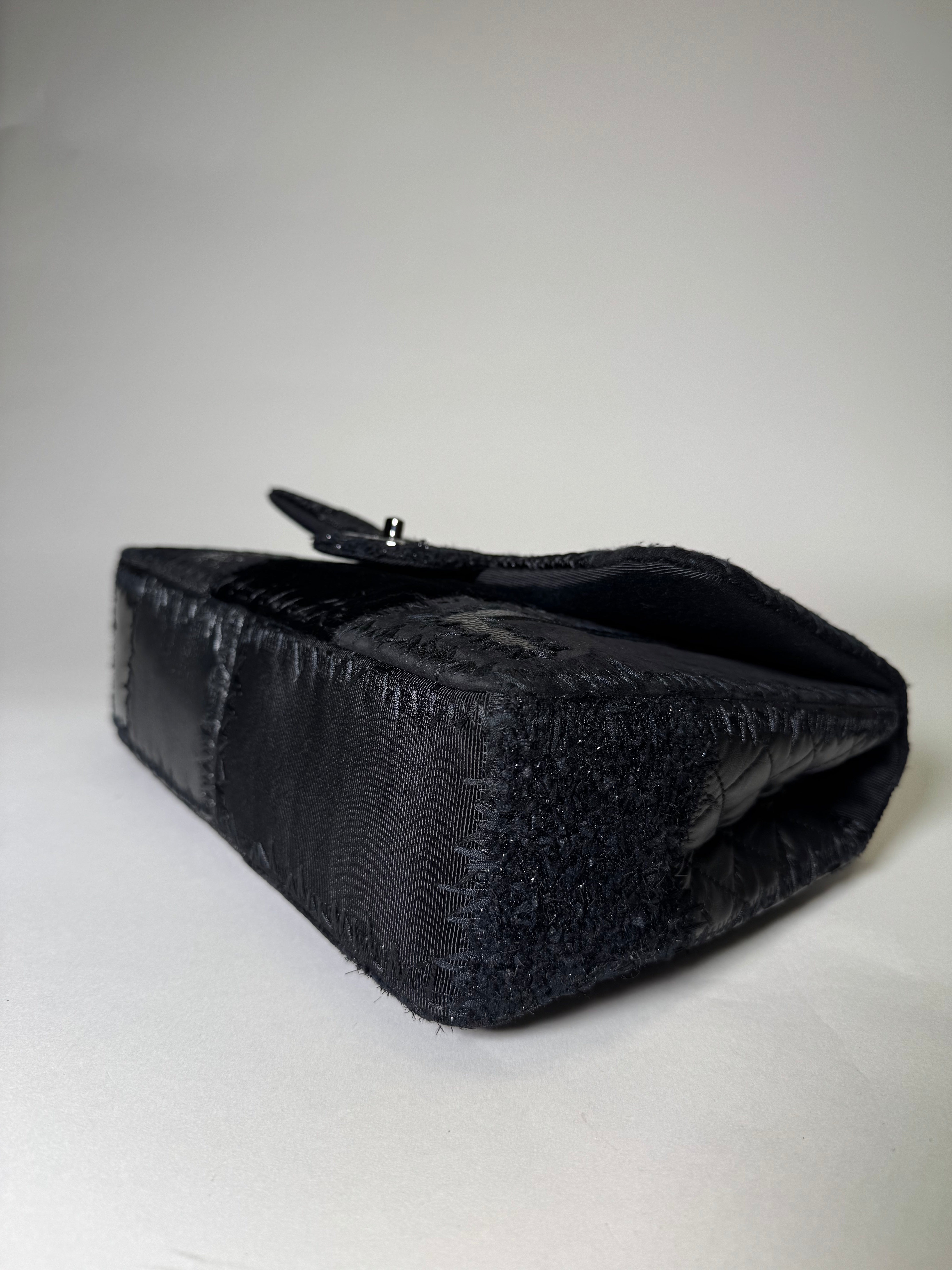 Chanel Black Tweed Flap Bag