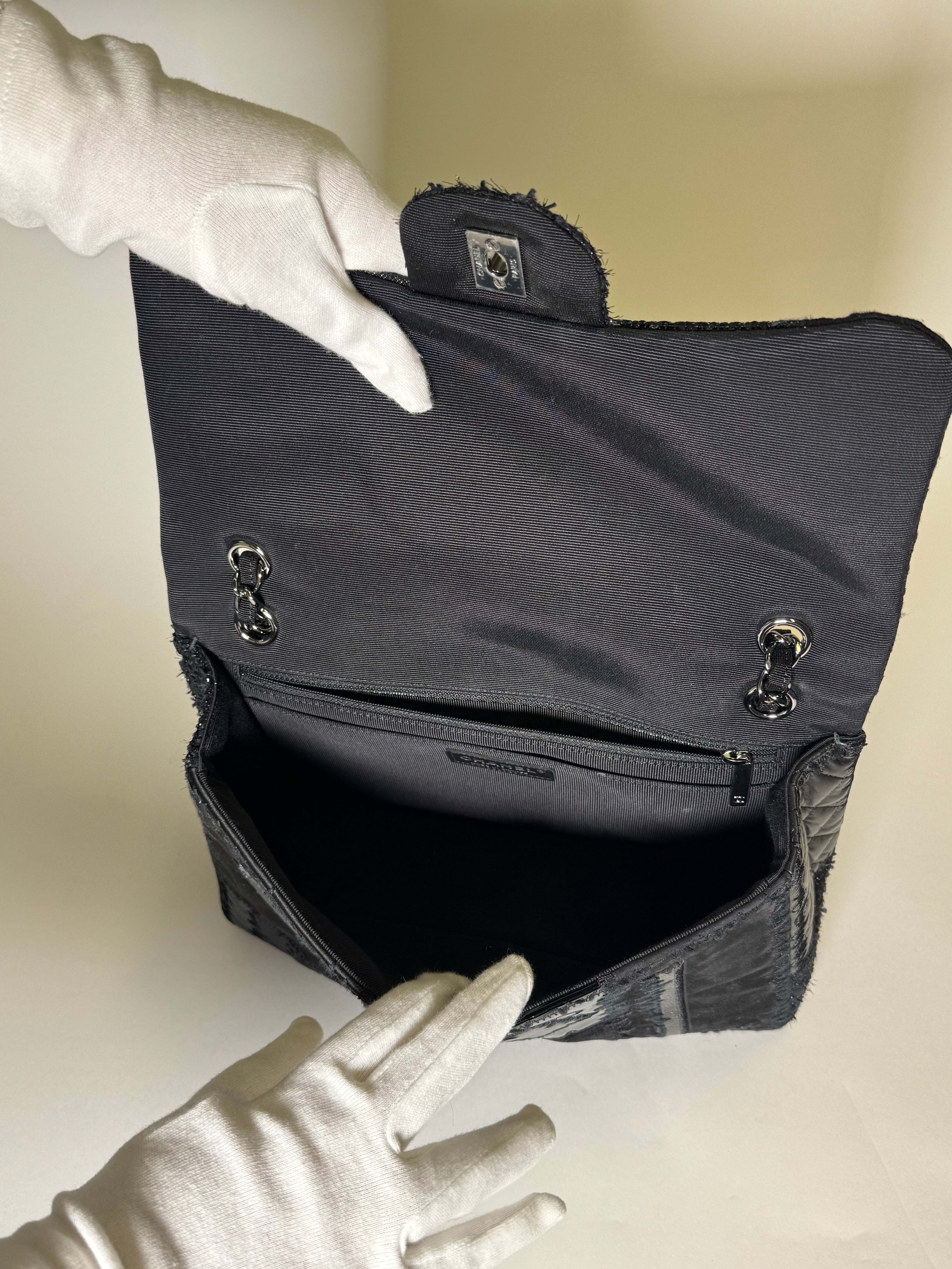 Chanel Black Tweed Flap Bag