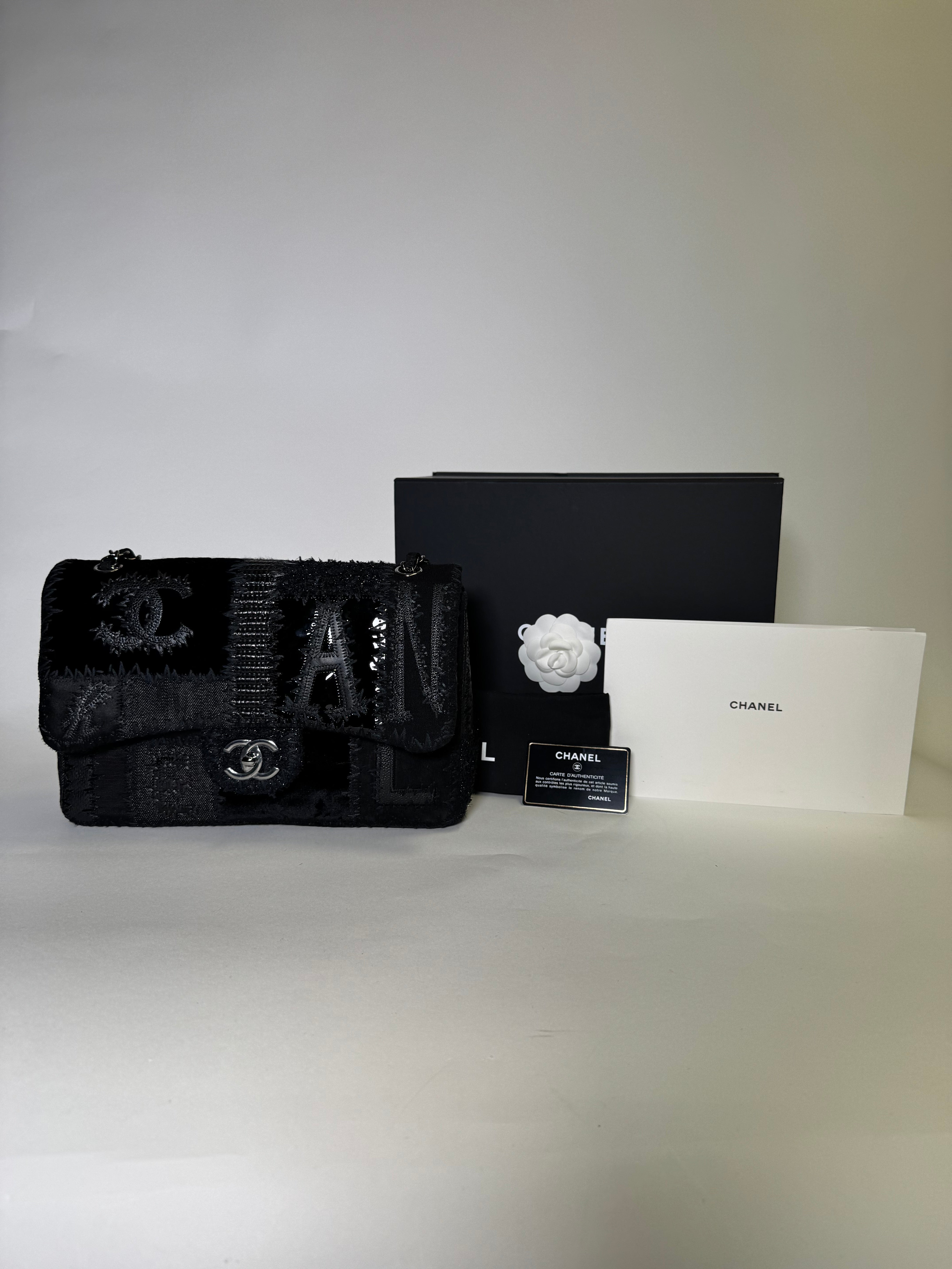 Chanel Black Tweed Flap Bag