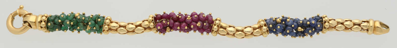 Saphir-Rubin-Smaragd Armband