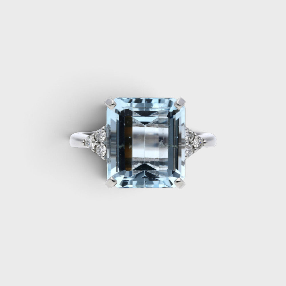 Aquamarin-Brillant Ring
